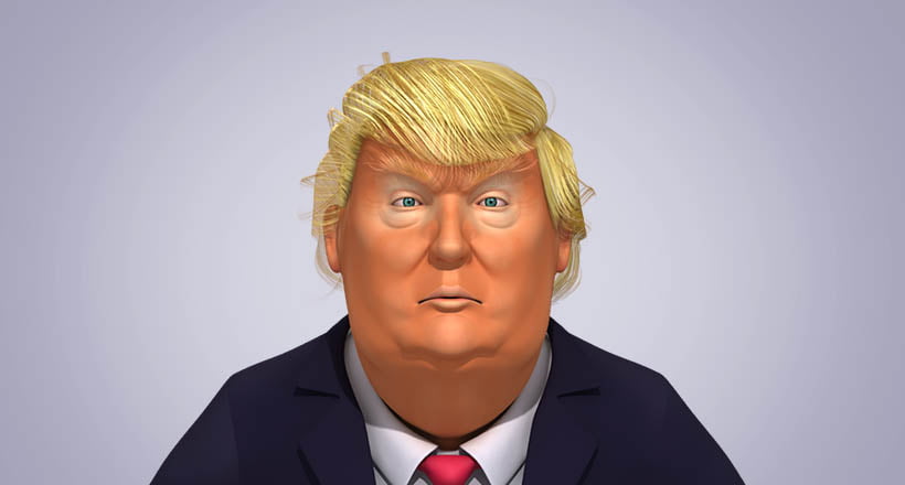 Donald Trump High Quality 3d Caricature Free Promotion Ended Denys Almaral